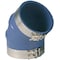Trident Hose 240V3000SS Blue "VHT" Silicone 45&deg; Elbow w/T-Bold Clamps; 3" 240V3000SS - alternate 1